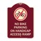 Signmission No Bike Parking on Handicap Access Ramp Heavy-Gauge Aluminum Sign, 24" x 18", BU-1824-23855 A-DES-BU-1824-23855 - alternate 1